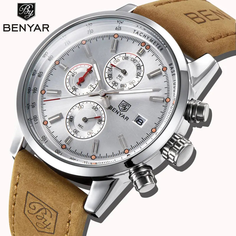 BENYAR Men'S Sports Watch Waterproof Casual Fashion Quartz Watch Business Watch Luminous Calendar Men'S Watch BY-5102M