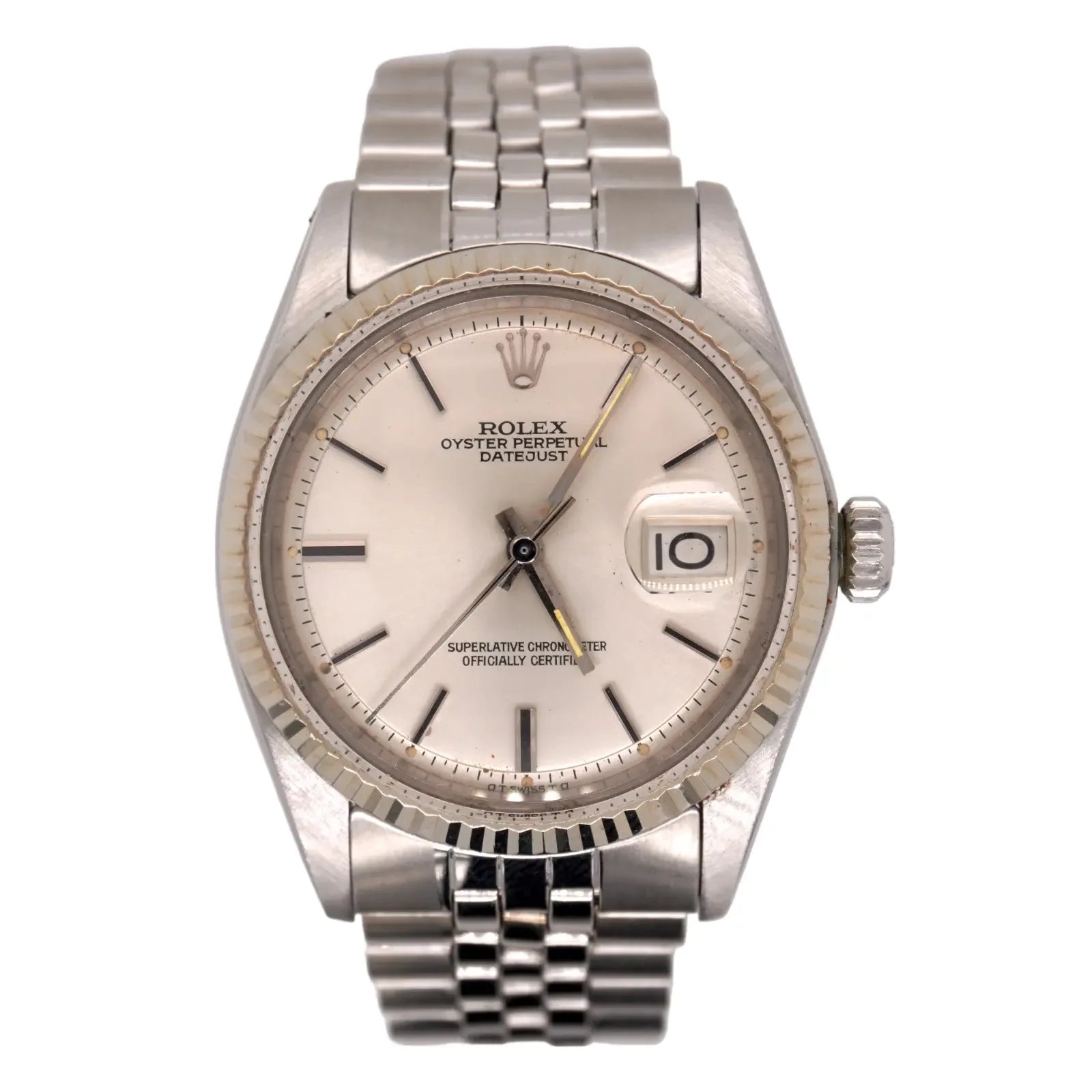 36Mm Datejust Mens Steel Watch Jubilee Band Silver Dial 1601