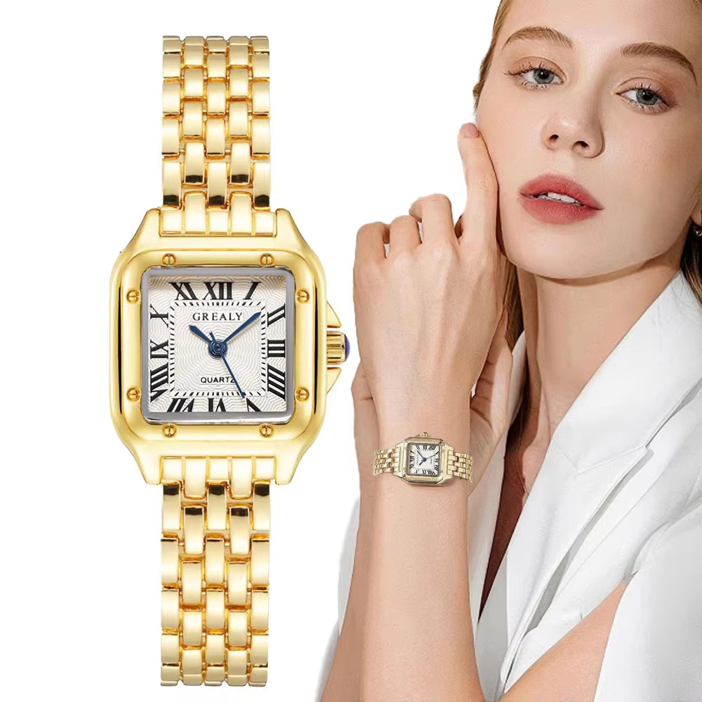 Women Watch Light Luxury Brand Stainless Steel Ladies Fashion Quartz Watches Business Female Clock Bracelet Wristwatch