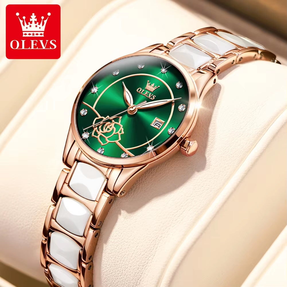 Luxury Quartz Watch Women Japan Movement 28MM Dial Elegant Ceramics Wateproof Women Wristwatches Gift for Valentine'S Day